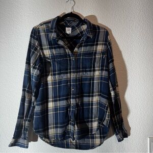 Vans Classic Plaid Flannel Button-Down Shirt Navy/Gray – XL